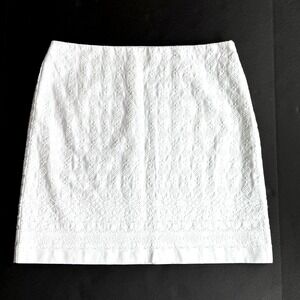 Talbots Eyelet Lace Skirt Women 8 M Cotton Pencil Straight Cottagecore Preppy